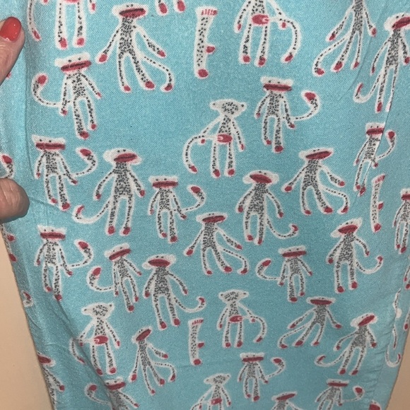 Munki Munki size medium lightweight flannel with sock monkeys. Pants only - Picture 4 of 8